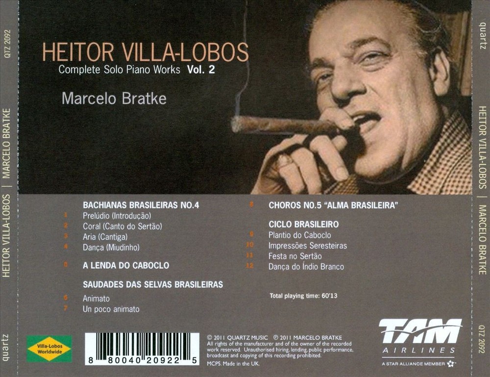 Marcelo Bratke Plays Villa-Lobos Complete Piano Works Vol 2 CD