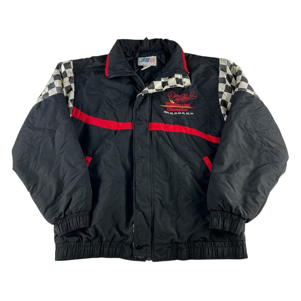 Vintage 90s Dale Earnhardt Winston Cup NASCAR Jacket Checkered Flag Large