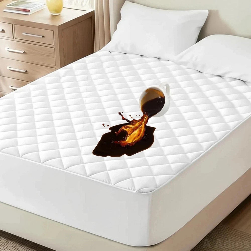 100% Waterproof Mattress Protector Quilted Mattress Pad Cover Breathable Fitted