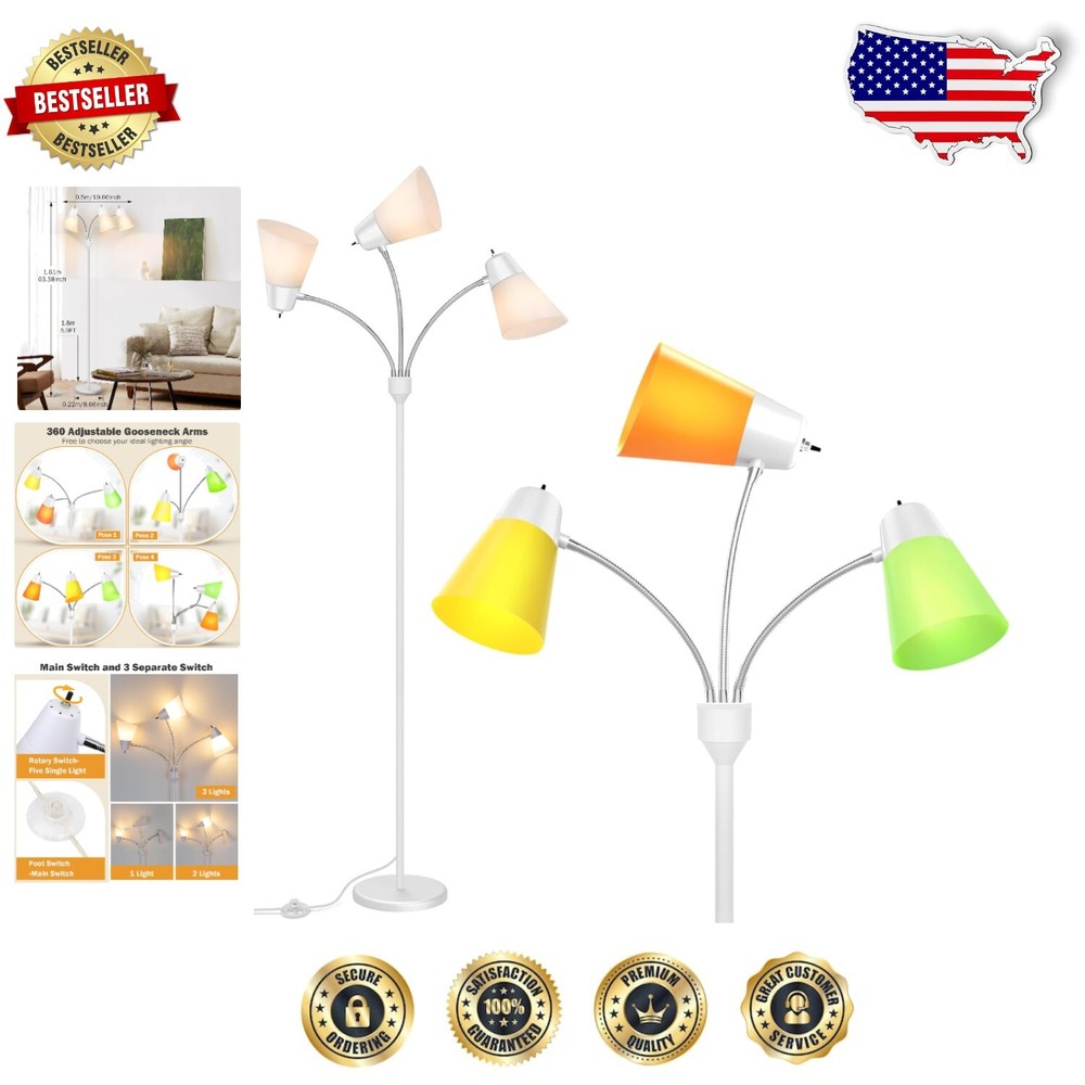 Modern 3-Head Adjustable LED Floor Lamp for Any Room