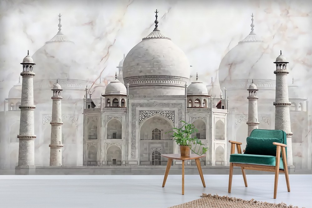 3D Mosque Marble Texture Wall Murals Wallpaper Murals Wall Sticker