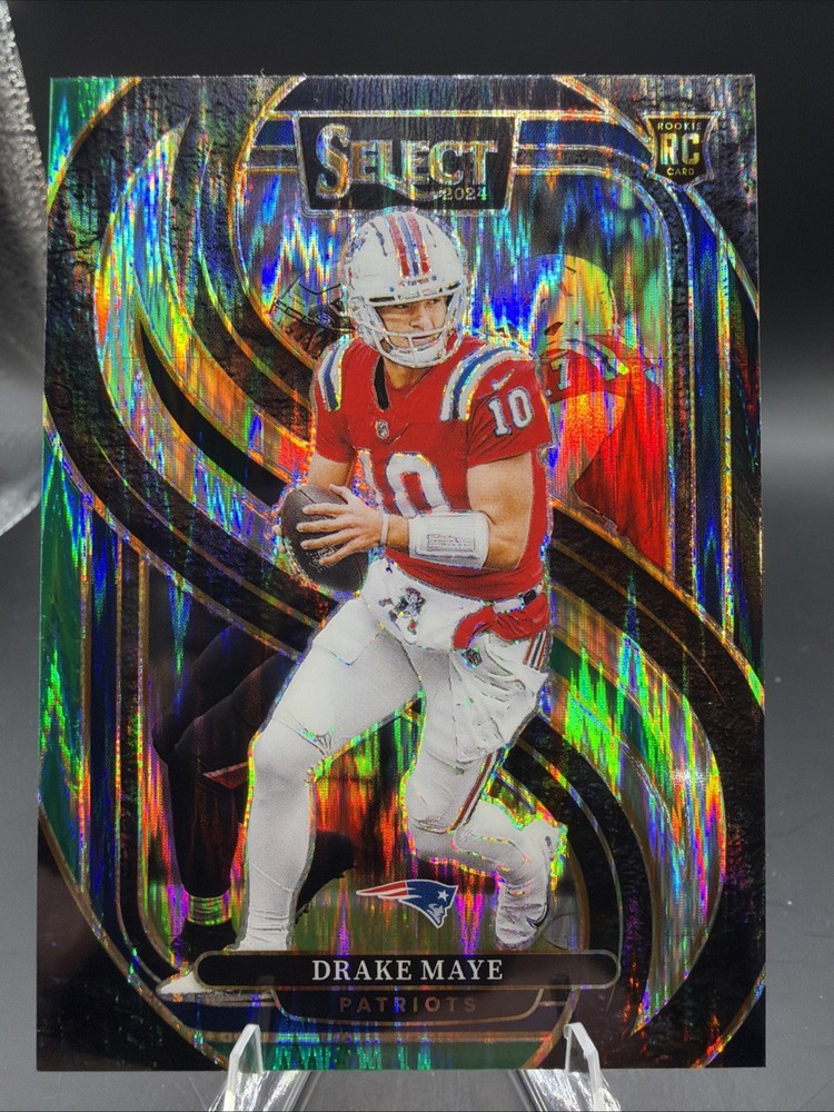 Drake Maye 2024 Select #113 Black and Green Shock Prizm Rookie RC Patriots