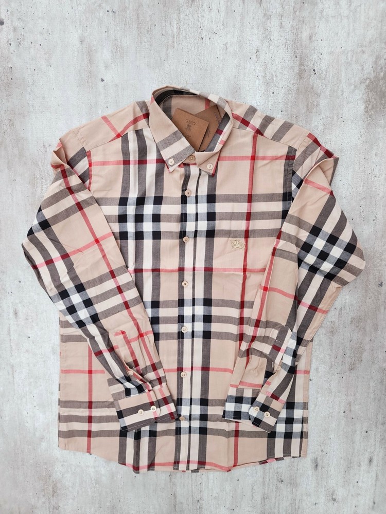 New Shirt Casual Burberry Nova Check With tags Strip Regular size Beige