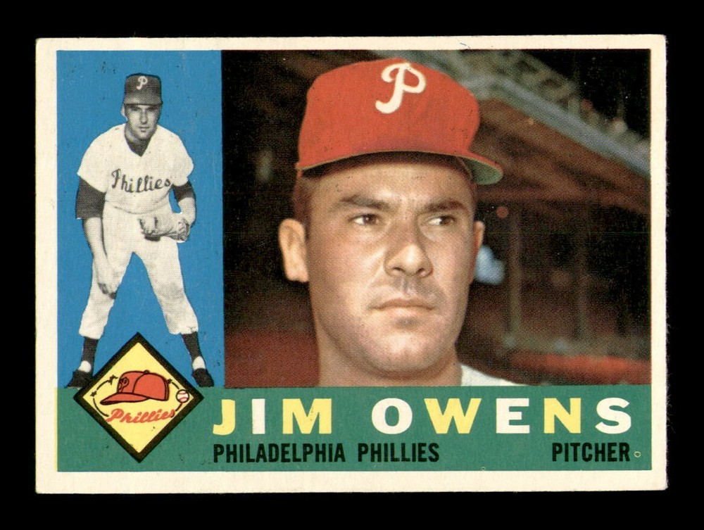 1960 Topps #185 Jim Owens NM Vintage Baseball Card OBGcards
