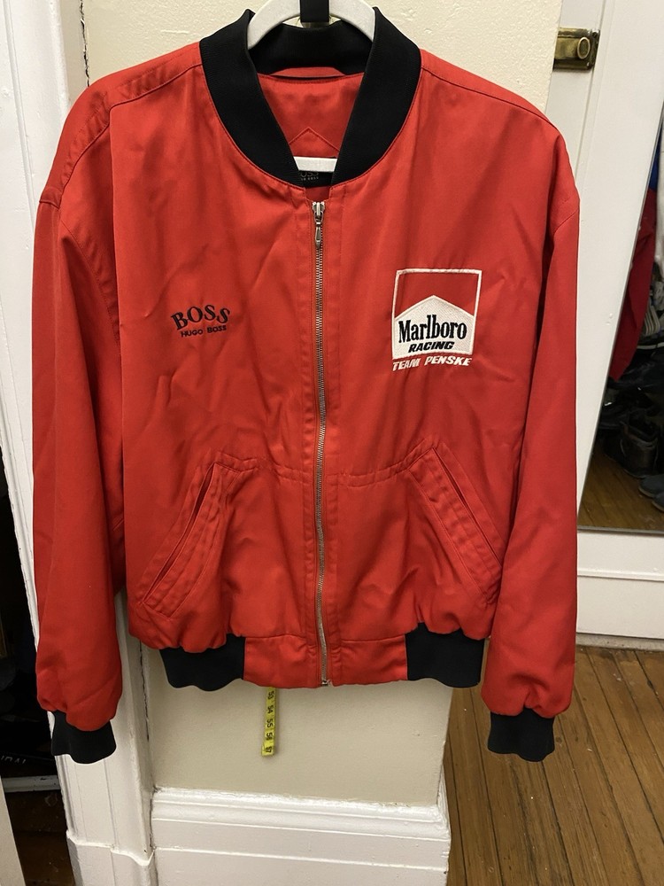 Vintage 90s Marlboro Racing Team Penske Red Jacket Size Med