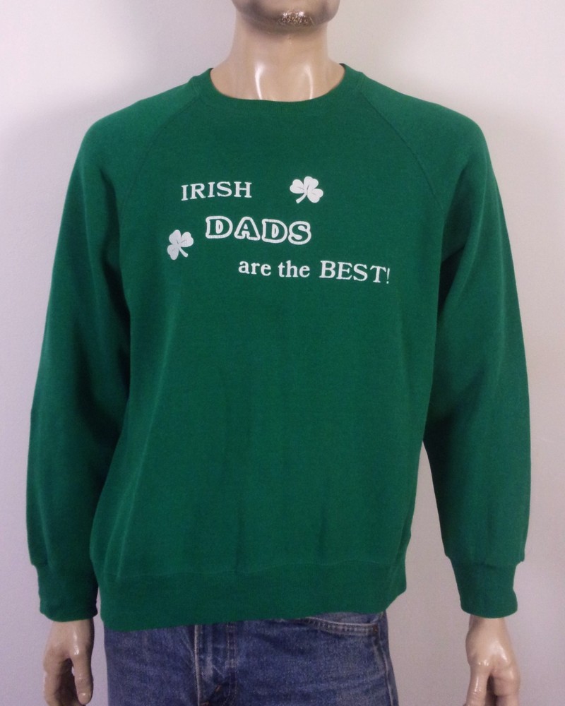 vintage 80s Lee Irish Dads Are The Best Sweatshirt Raglan St. Patrick's Day XL