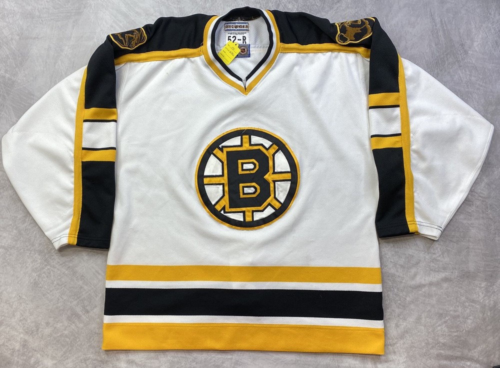 Vintage NHL Starter Boston Bruins Hockey Jersey Size 52 with Fight Strap