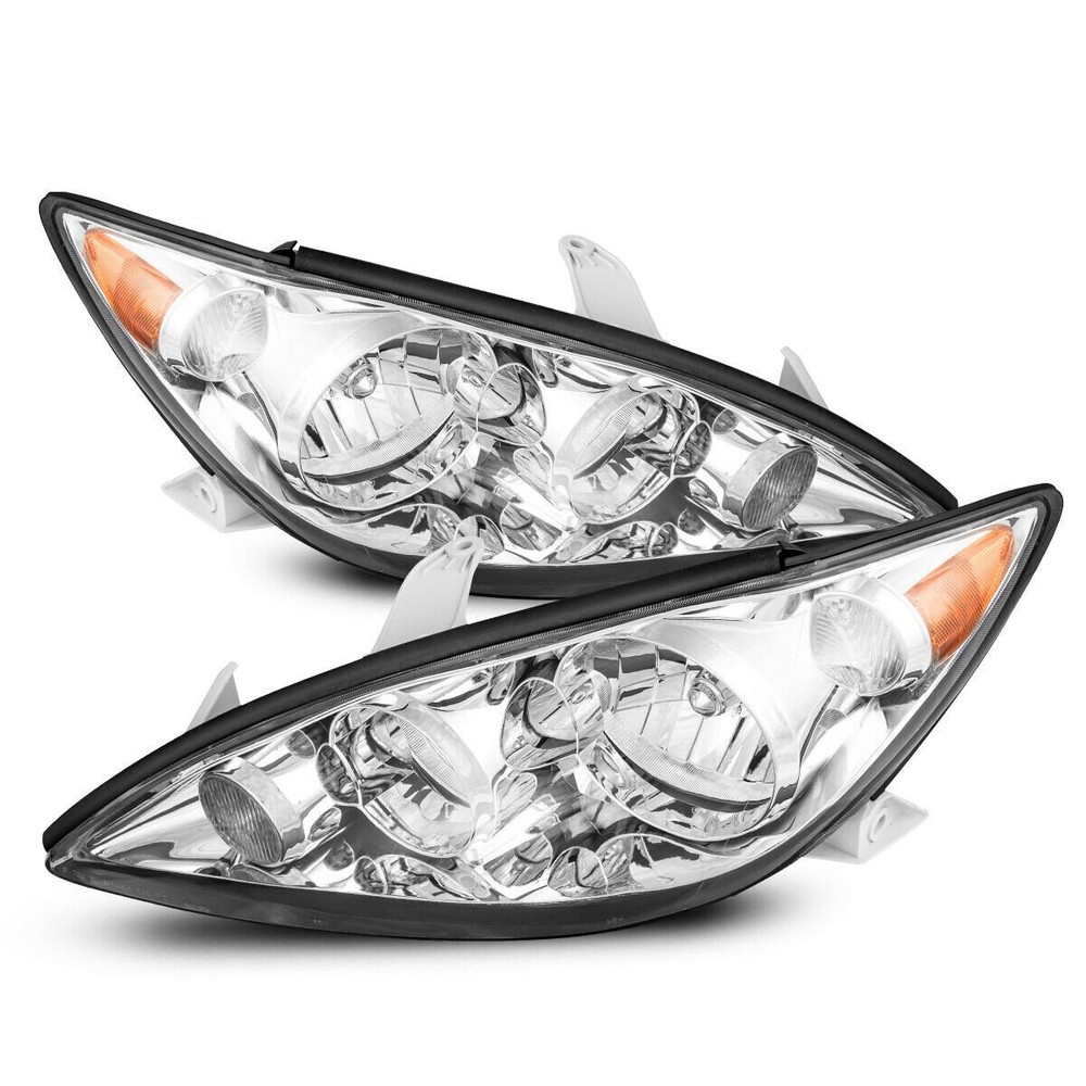 2005-2006 Toyota Camry Left & Right Clear Chrome Housing Headlights  