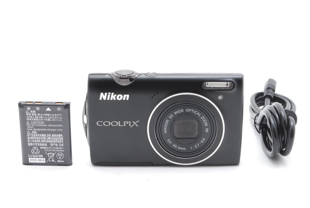 Near Mint Nikon COOLPIX S5100 Black 12MP Compact Digital Camera Japan Import