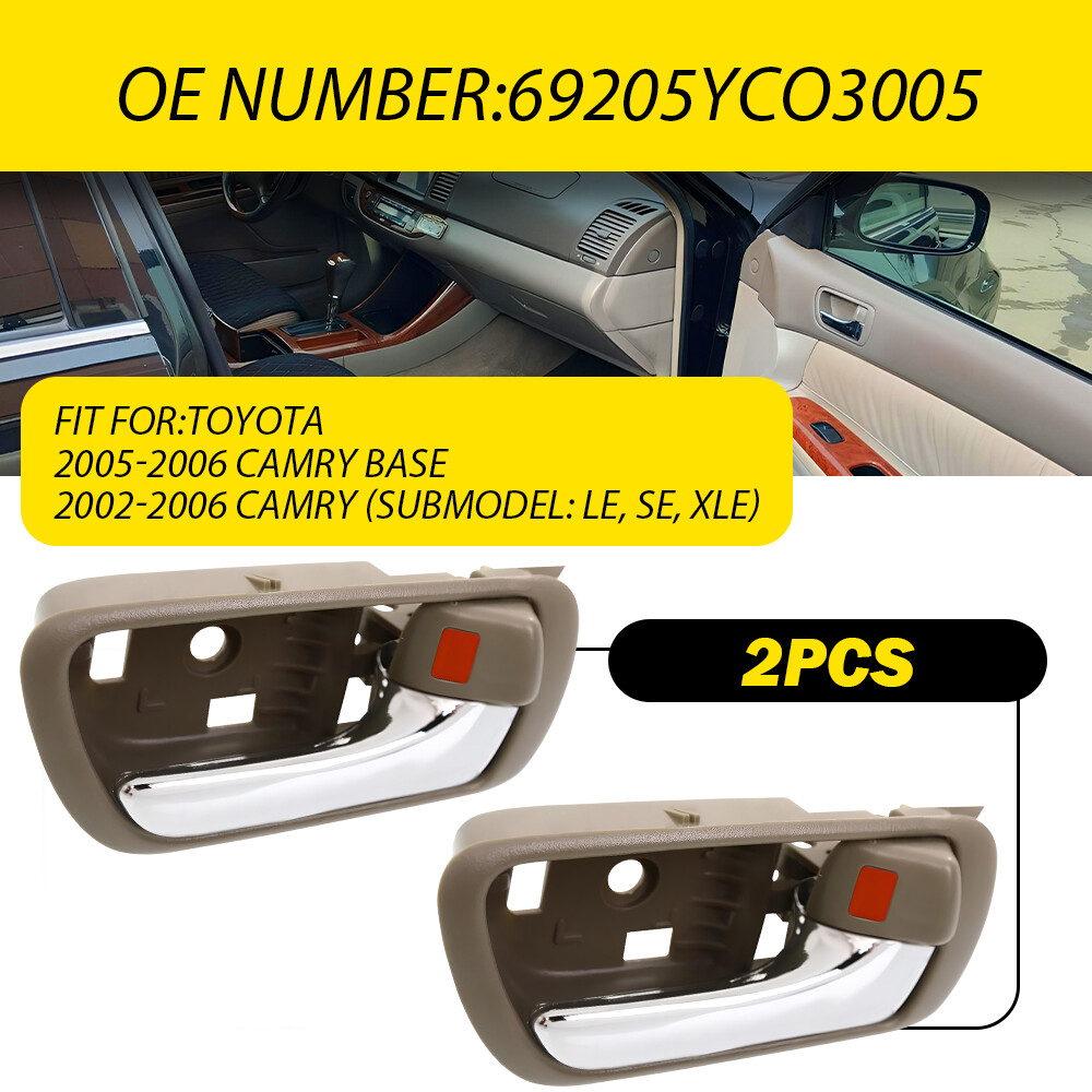 2PC Beige Inner Door RH Handle Armrest For Toyota 05-06 Camry Base 02-06 Camry M