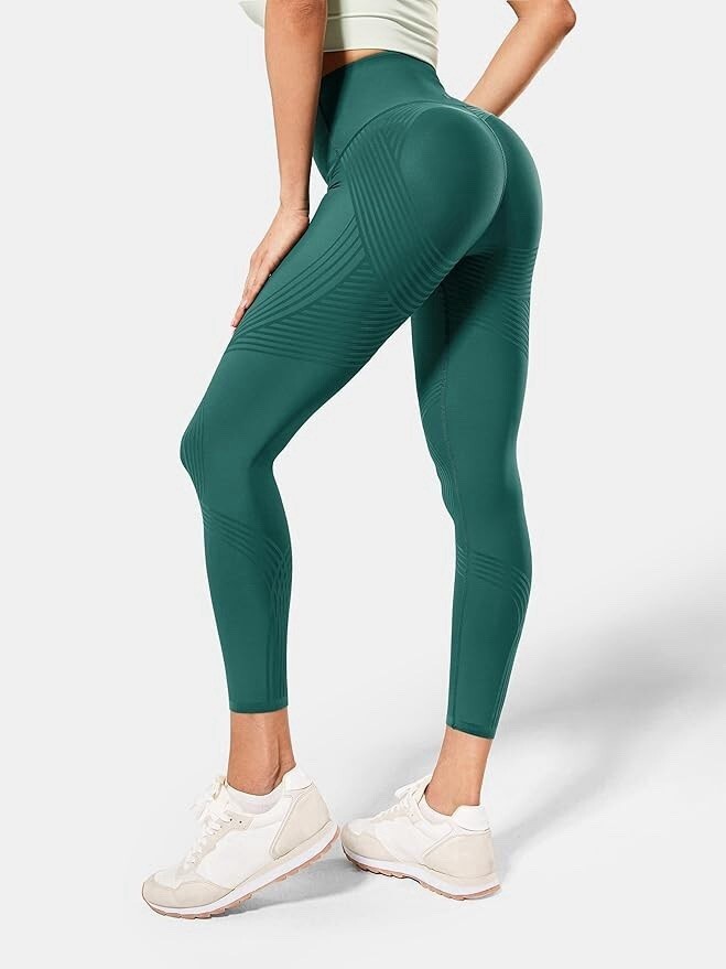 Fanka Teal Patterned Reversible Yoga Leggings Full Length Body Sculpt XS Small