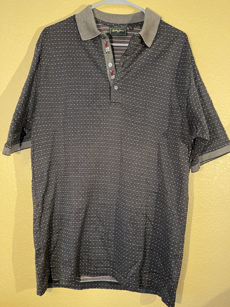 Bobby Jones Golf Polo Cotton Shirt Size M Player Collar Stitch Detail