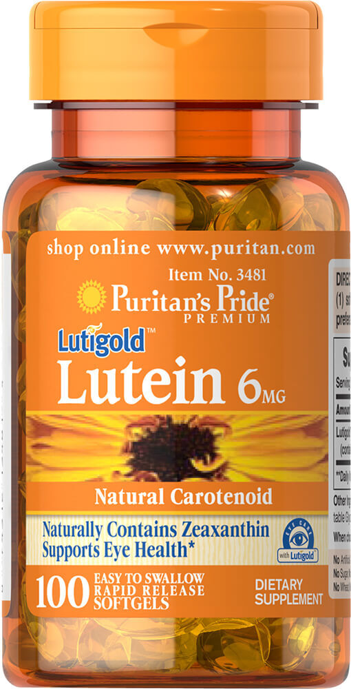 Puritan's Pride Lutein 6 mg with Zeaxanthin - 100 Softgels