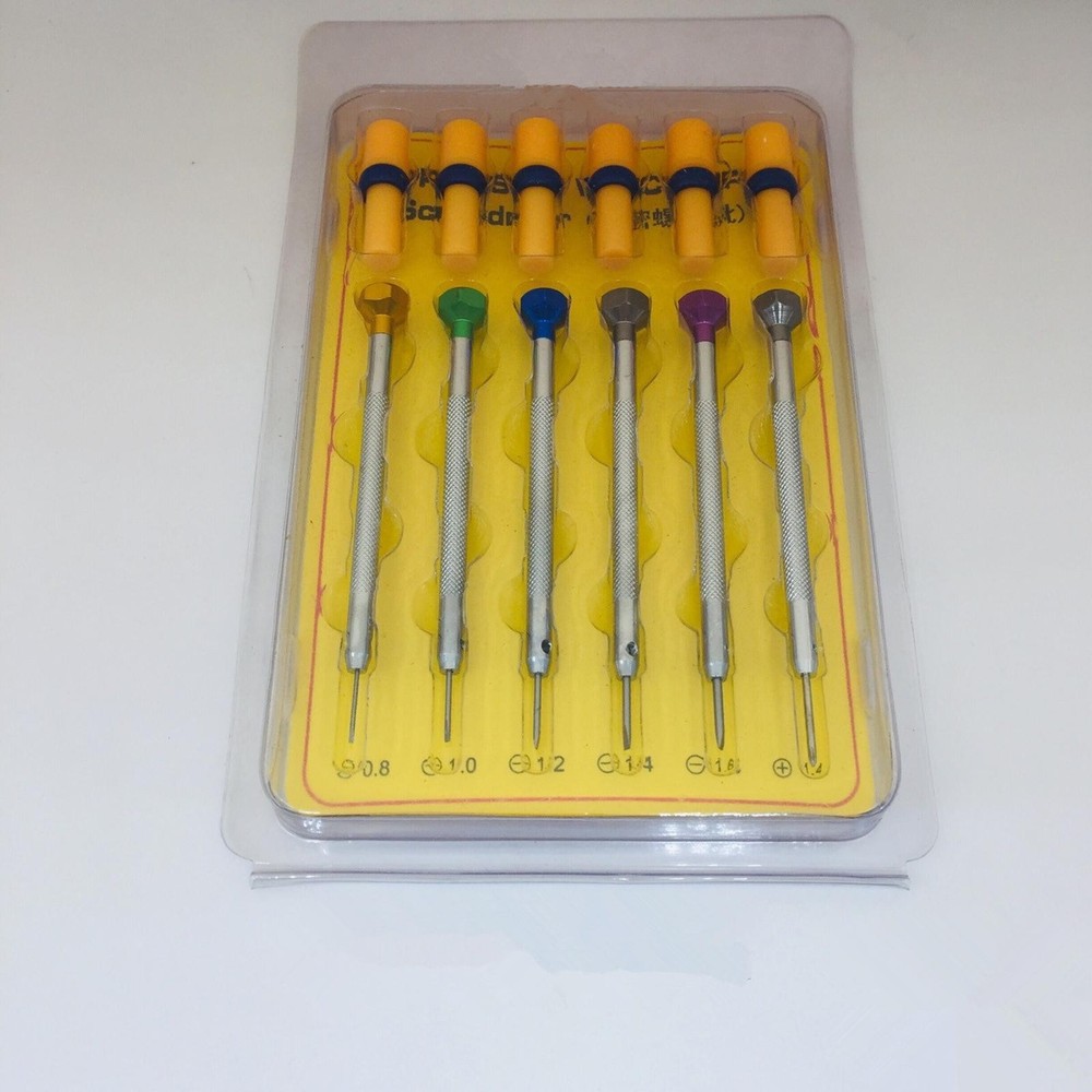 6Pcs Precision Steel Screwdriver+Blade Watchmaker Repair Tool For Watch Jewelry