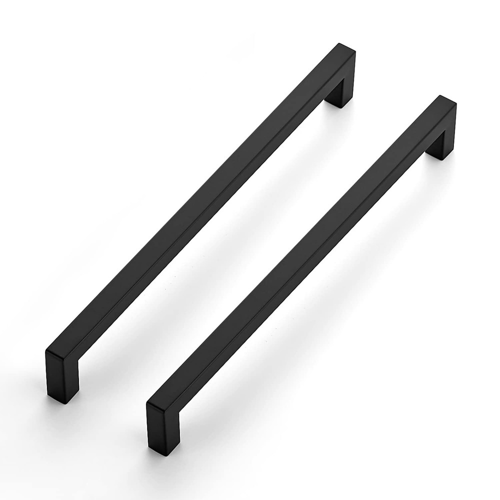 20 Pack 10 Inch Matte Black Square Cabinet Pulls for Kitchen Drawers