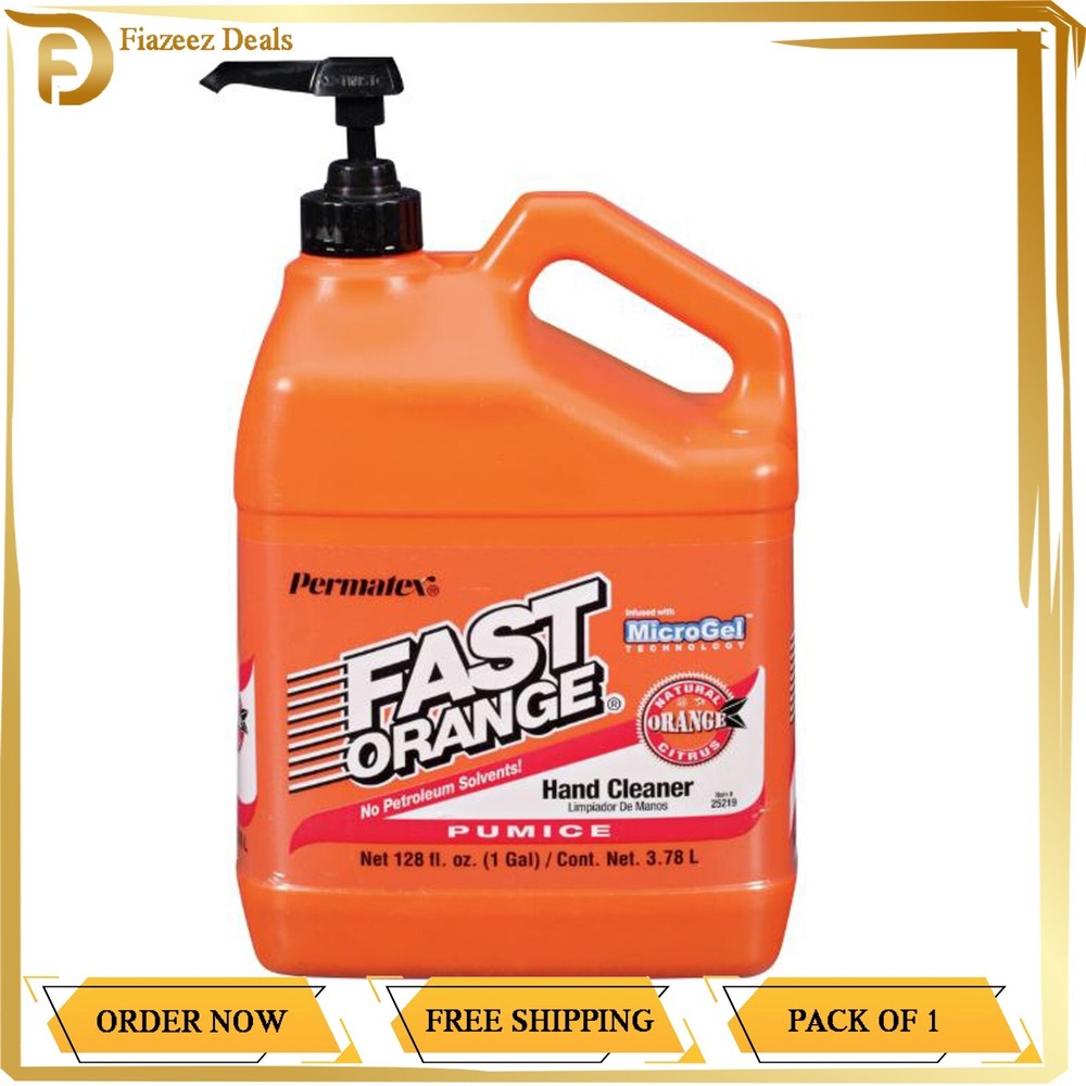 Permatex Fast Orange Pumice Lotion Hand Cleaner 1 Gallon Pump for Garage and Mechanics  
