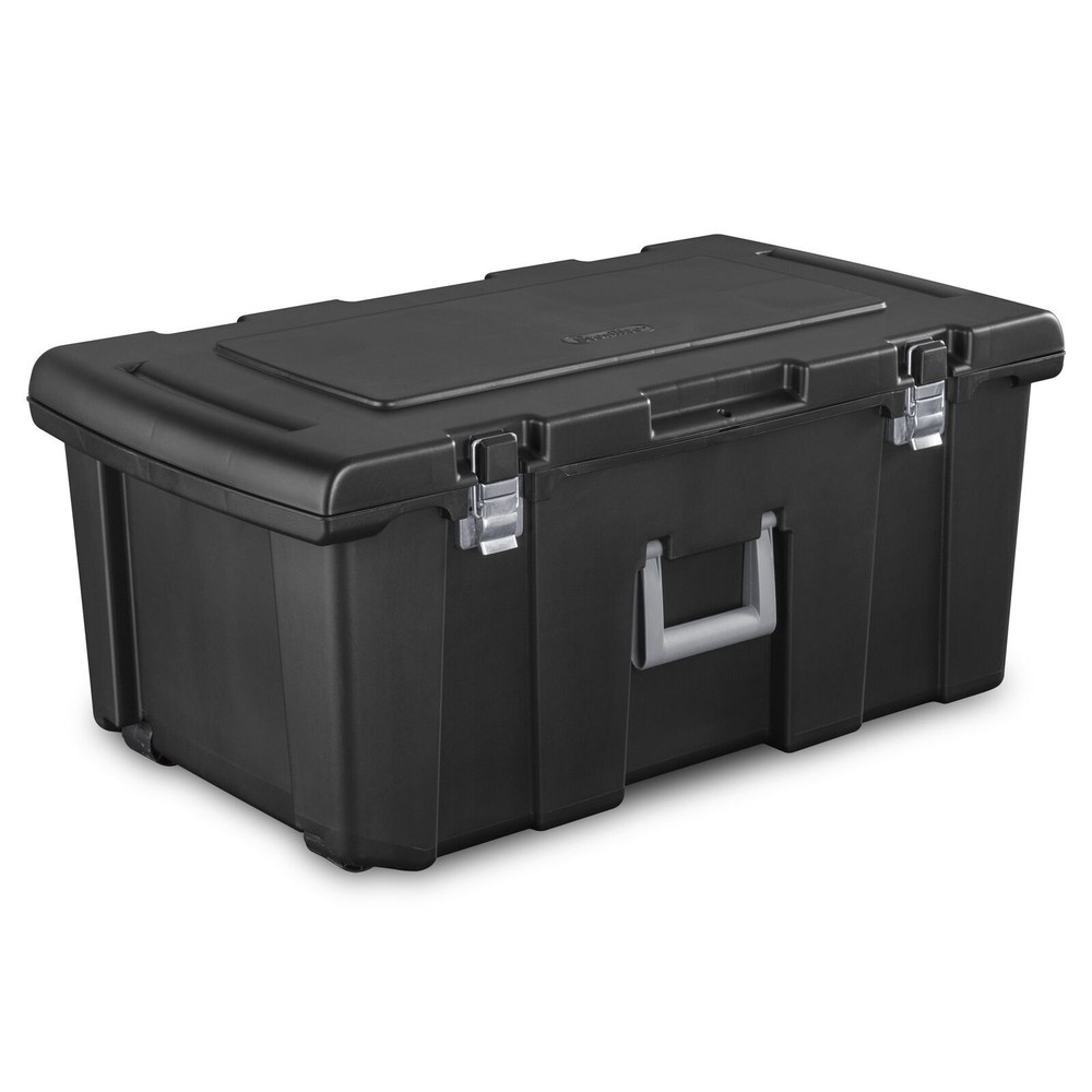 Footlocker Plastic Black Storage Box Organizer Containers Rectangle Bin New
