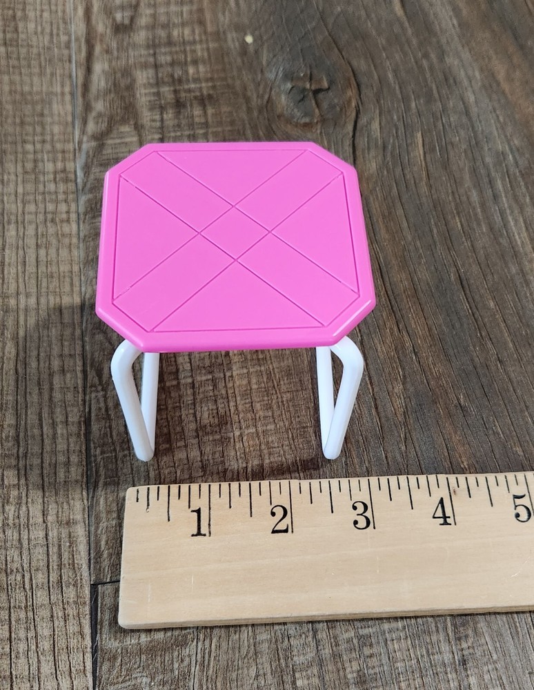 BARBIE 6 O'clock News Play Set Sided Table W/ Drink Set Pitcher Glasses