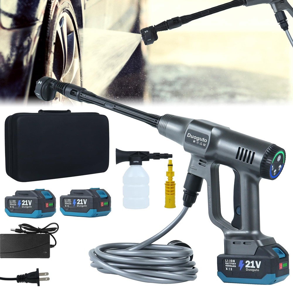 2900 PSI Cordless Battery-Powered Portable Pressure Washer for On-the-Go Cleaning