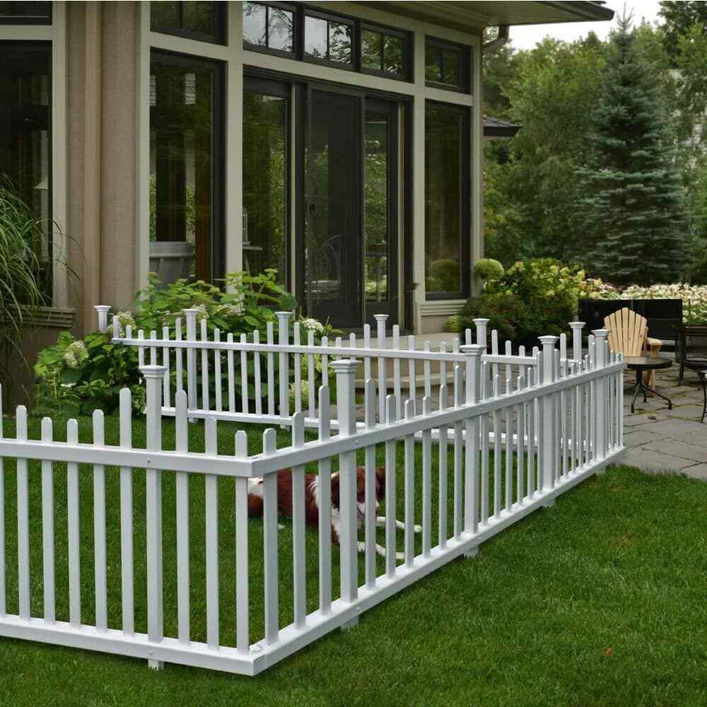 30x56.5 Inch White Vinyl Garden Fence Panel - 2 Pack