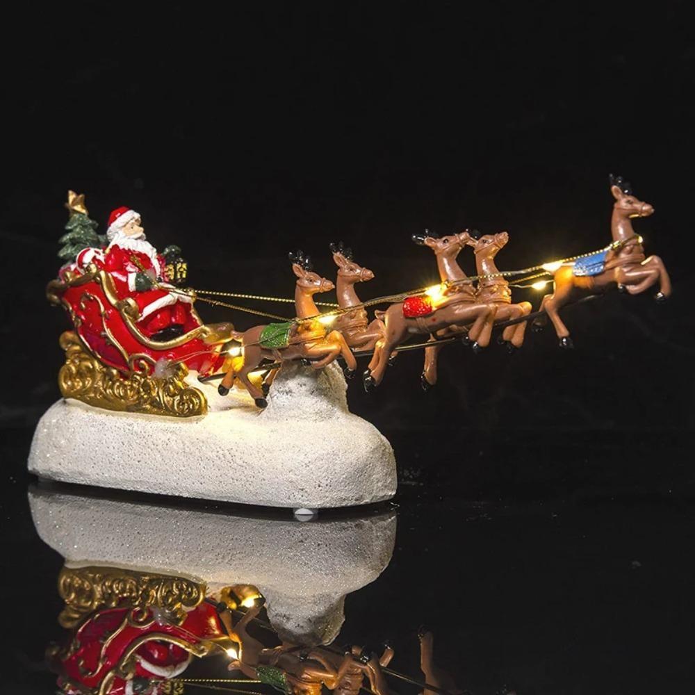 Figurine Christmas Santa Resin Modern Multicolor Small Carved Novelty Decor