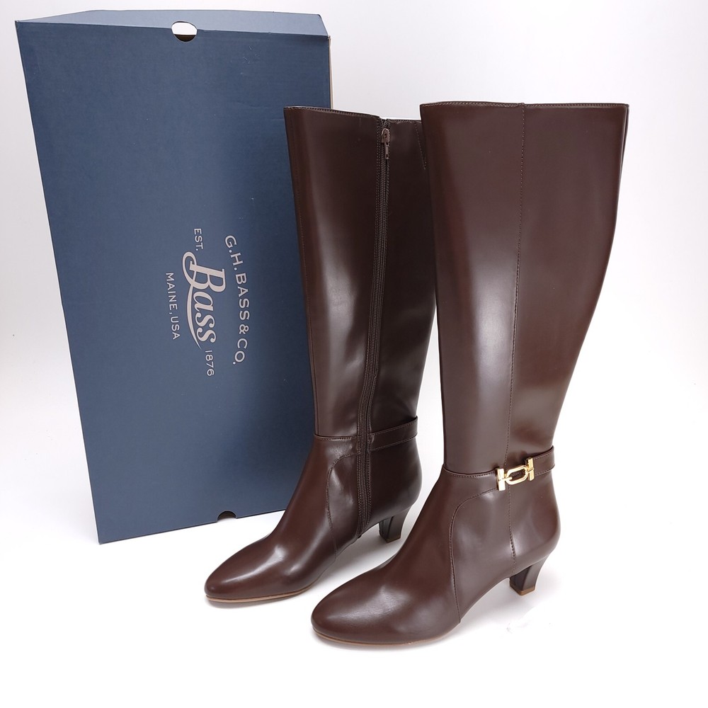 G H Bass Caroline Extended Calf Knee Boots Women Size 8.5 M Brown New in Box