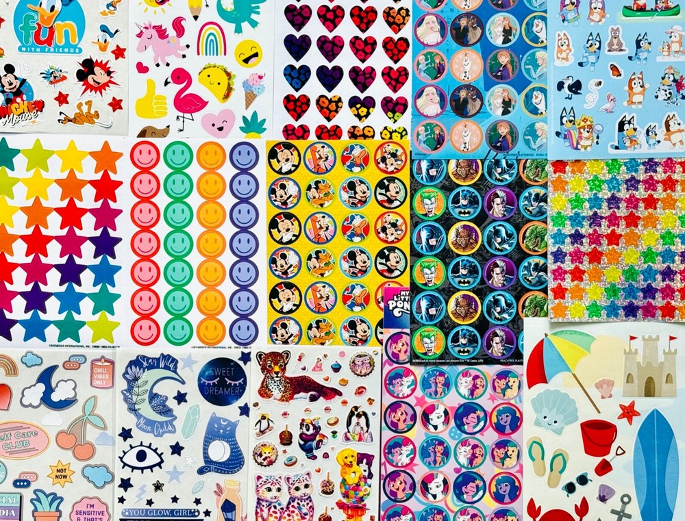 12+ New Full Sticker Sheets | Wholesale Stickers Lot | Choose your themes