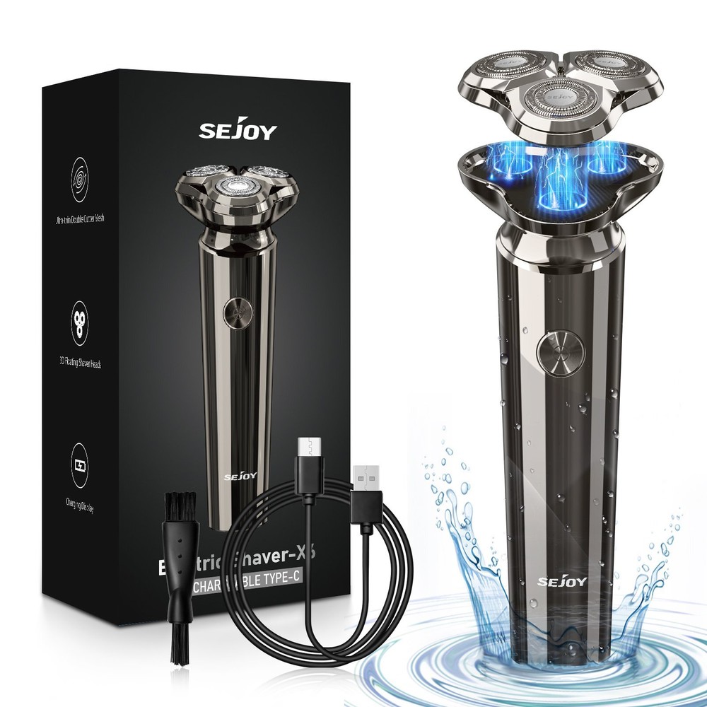 SEJOY Men's Electric Razor Hairdresser Trimmer 3D Rotating Magnetic Heads