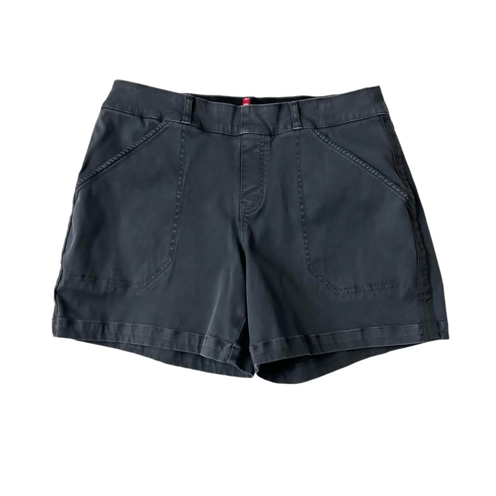 Шорты стрейч Spanx из саржи стираемые черные средняя посадка без застежек размер большой