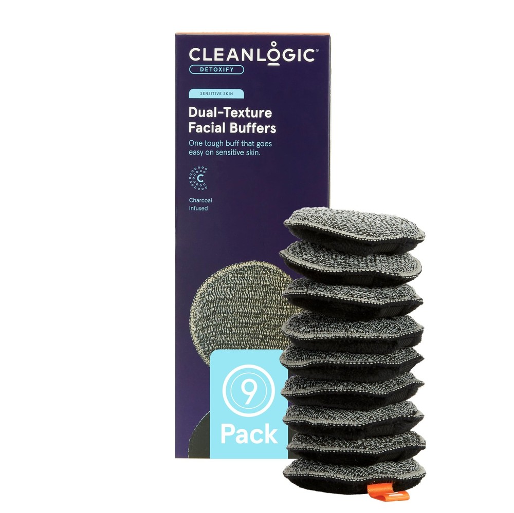 Bath Body Charcoal Exfoliating Dual Texture Facial Pads, Sponge Cleansing 9 Pack