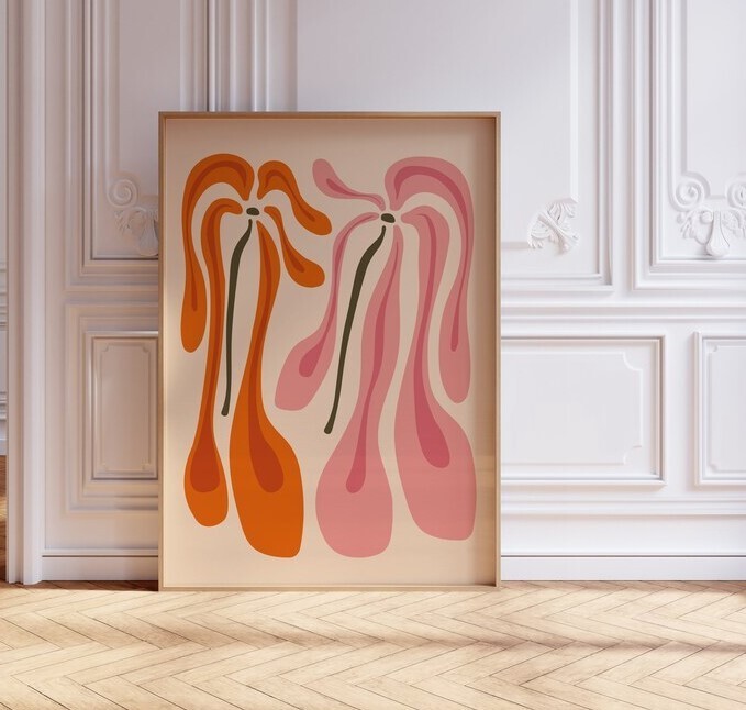 Matisse Two Flowers Print, Boho Modern Art , Exhibition Mid Century Wall Art