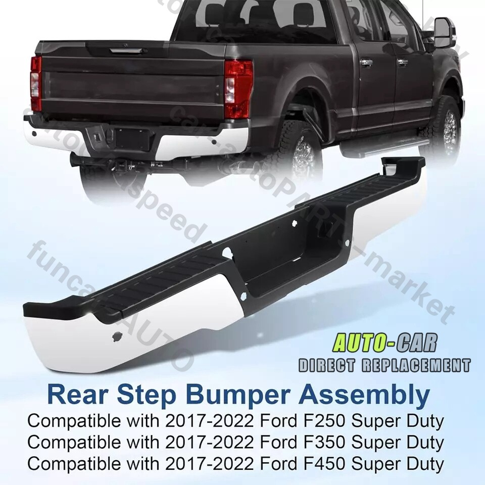 Rear Bumper Assembly for Ford F-250 F-350 SuperDuty 2017-2022 w/ Park Chrome