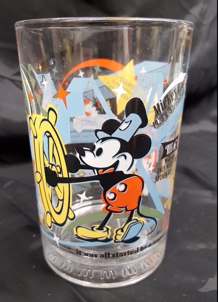 Mickey Mouse Glass Tumbler, Vintage EUC McDonalds / Disney 100 Years of Magic
