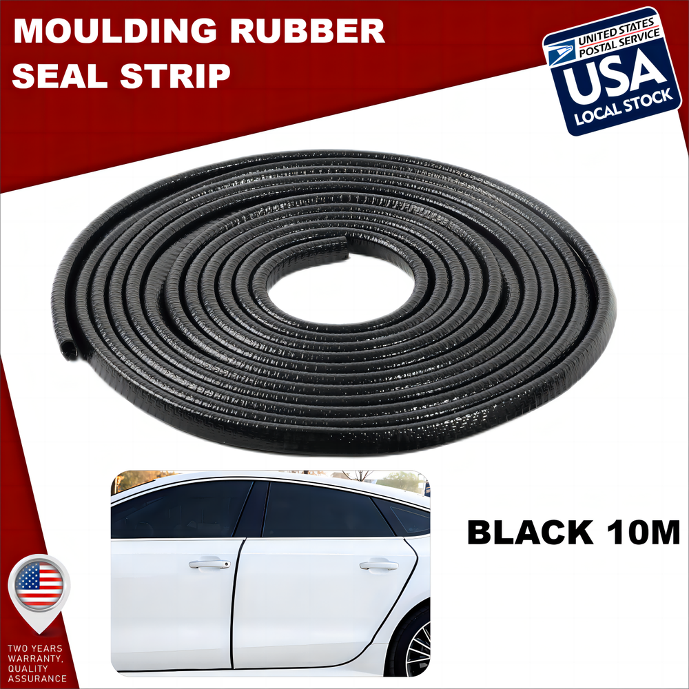 New Black 10M Car Door Edge U-Lock Rubber Seal Strip For 1998-18 Audi A6 Series