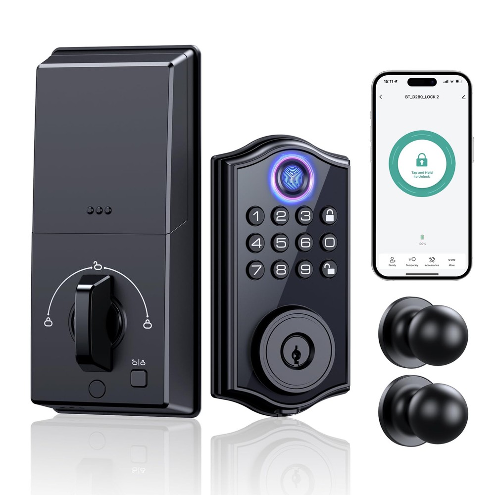 Smart Lock for Front Door with APP Control Keyless Entry & Fingerprint Access