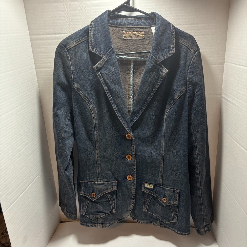 EUC Womens Levi Strauss Signature Denim Jean Jacket Copper Buttons Large