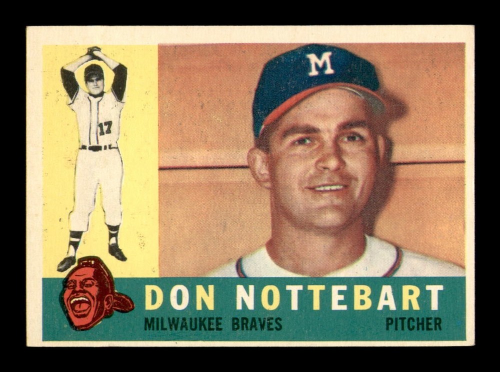 1960 Topps #351 Don Nottebart EX-MINT Condition OBGcards