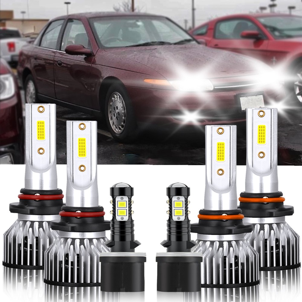For Saturn LS1 2000-2000 6Pcs LED Headlight Kit+ Fog Light Bulbs white 6000K