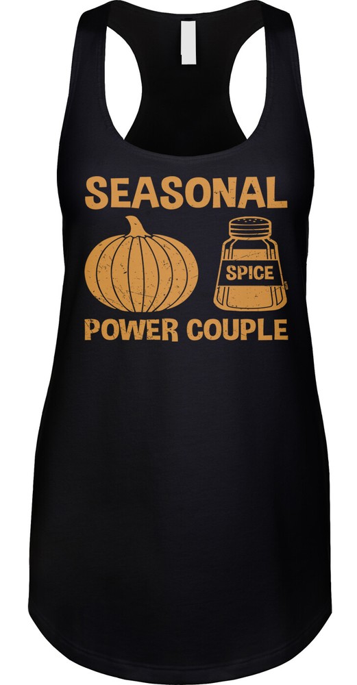 Seasonal Power Couple Pumpkin Spice Latte PSL Halloween Funny Joke Ladies Tank-image