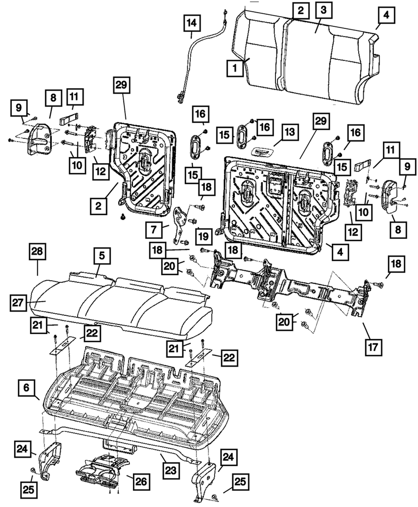 Genuine Mopar Rear Seat Cushion Cover 1JH331DVAA