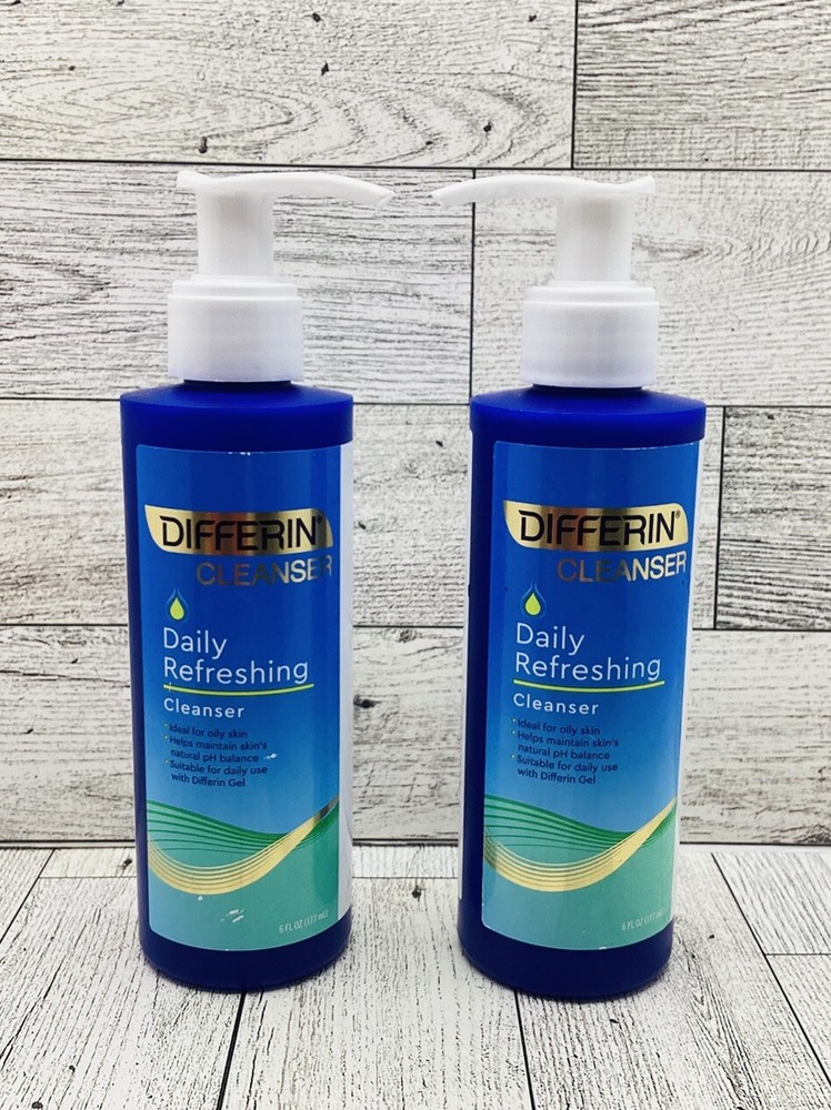 Differin Daily Refreshing Facial Cleanser 6 fl oz 2-Pack for Clear Skin
