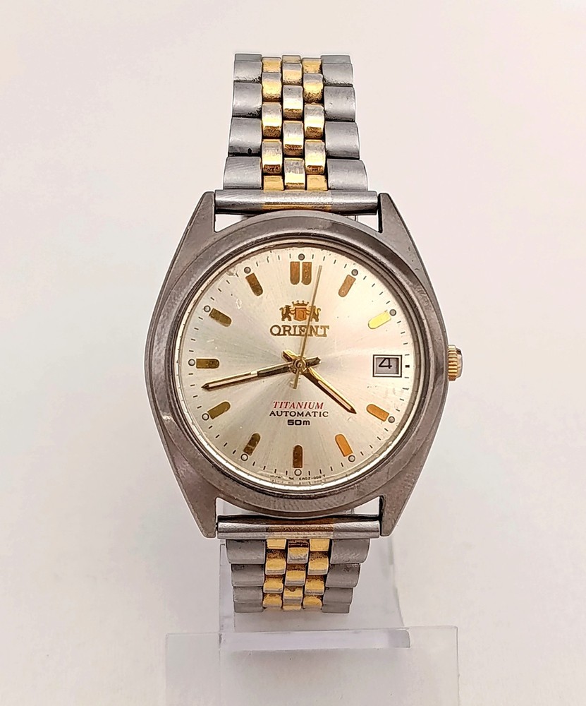 Orient Titanium Automatic Mens Watch 21 Jewels 50m Water Resistant Japan