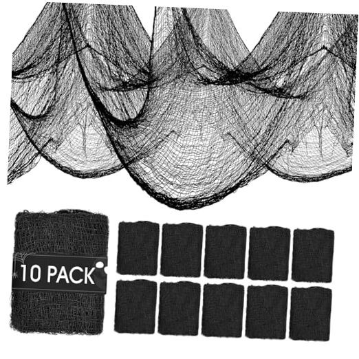 10Pack 30x72 Inch Black Spooky Halloween Decorations Creepy Cloth