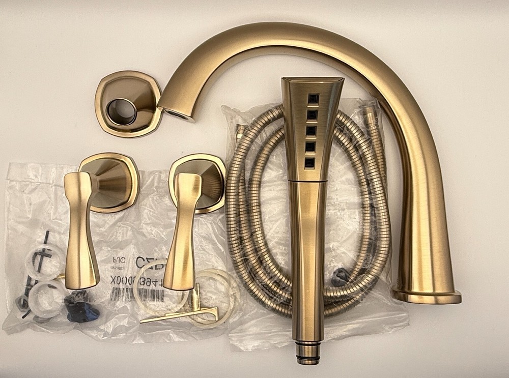 Смеситель для римской ванны Delta Faucet Stryke - T4777-CZ - бронза для шампанского