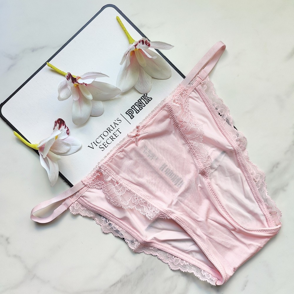 Victoria's Secret Dream Angels Smooth Lace-Trim Mini String Bikini Panty Blossom