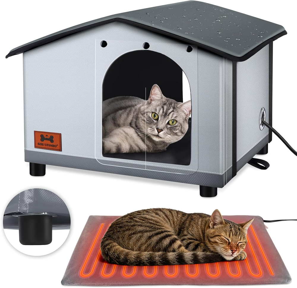 Insulated Heated Cat House Indoor/Outdoor 20