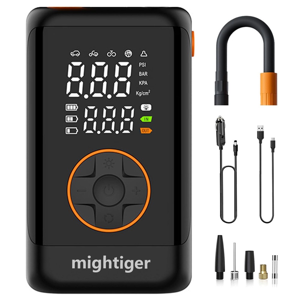 Tire Inflator Portable Air Compressor Pump Gauge 150PSI Cordless LCD Car Bike