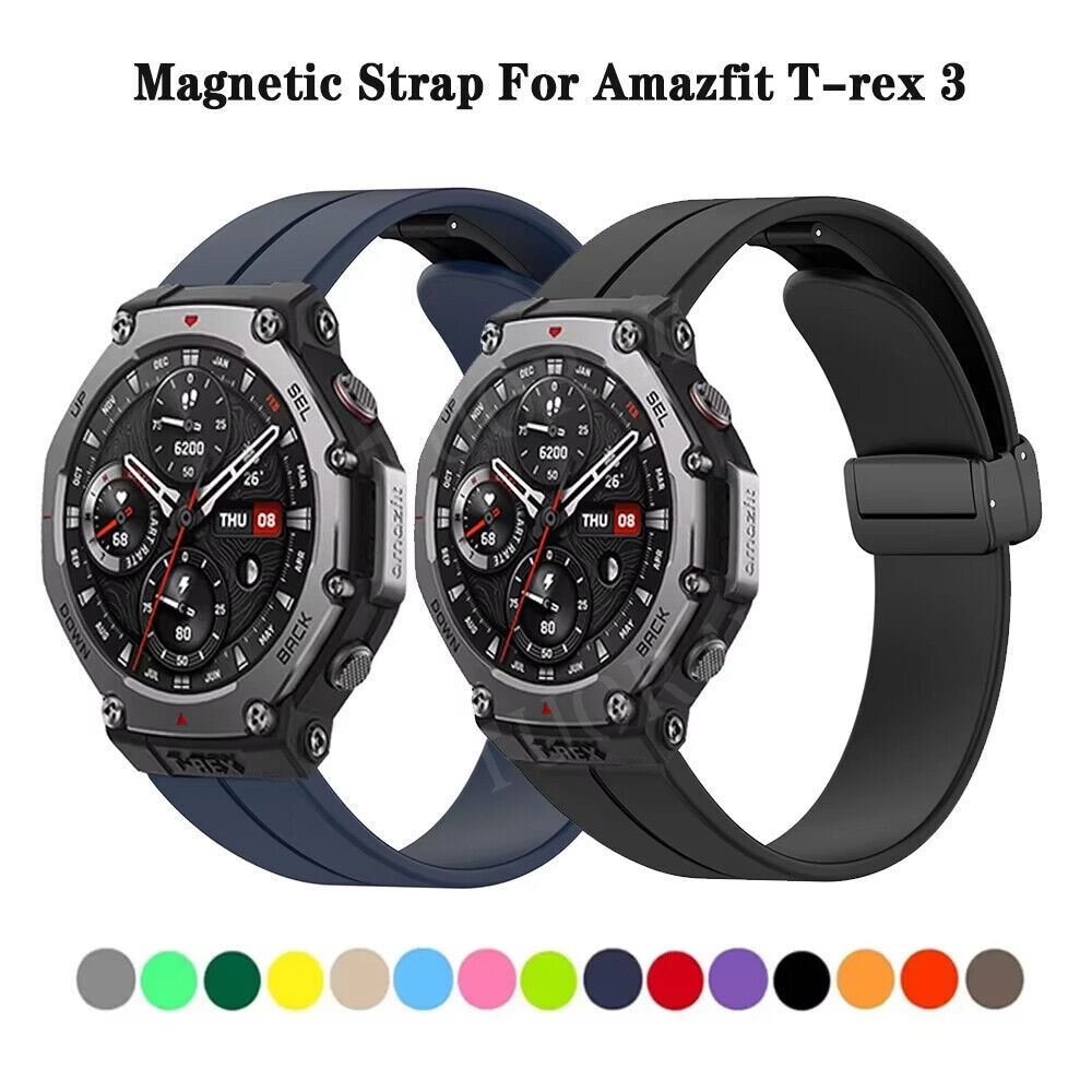 Magnetic Silicone Bracelet for Huami Amazfit T-rex 3 Smart Watch Wrist Strap