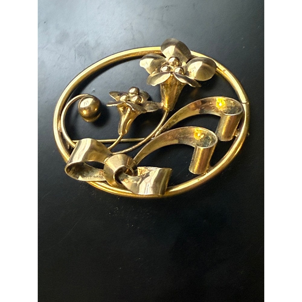 Vintage 12K Gold Filled Art Nouveau Brooch