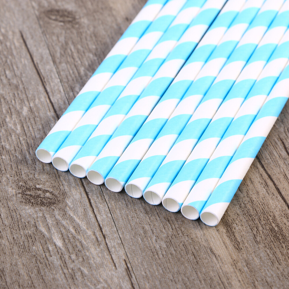 Striated Paper Drinking Straws Cocktail Straws Tumbler Coffee Straws